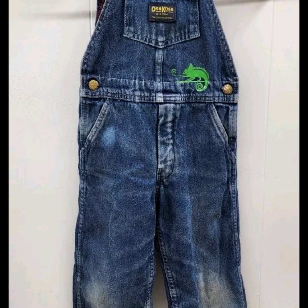 1990s OshKosh B'Gosh Vestbak Comilon Flannel Lined Bib Overalls 4t